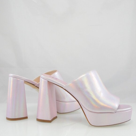 NIB$530 Bettina Vermillon Anita Platform Mules Block Heel Slip-0n Sandals 38.5 - Picture 9 of 16